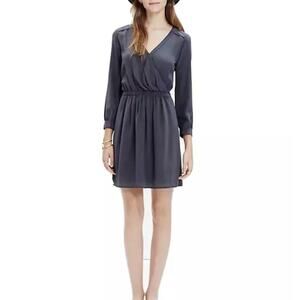 Madewell Silk Faux-Wrap Gray 100% Silk Size 2